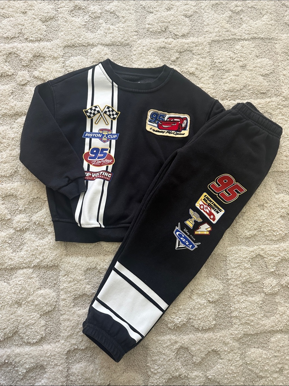 GAP Black Sweatshirt & Joggers Set Disney Cars